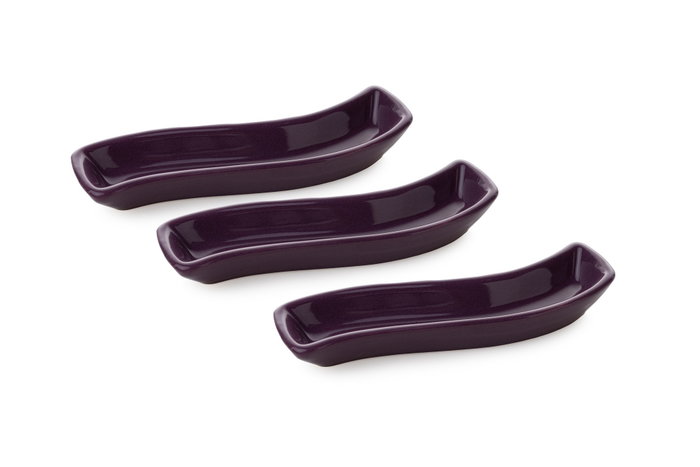 Hermia Juego de platos de cerámica Morado (3 piezas) de 18 cm x 2,6 cm